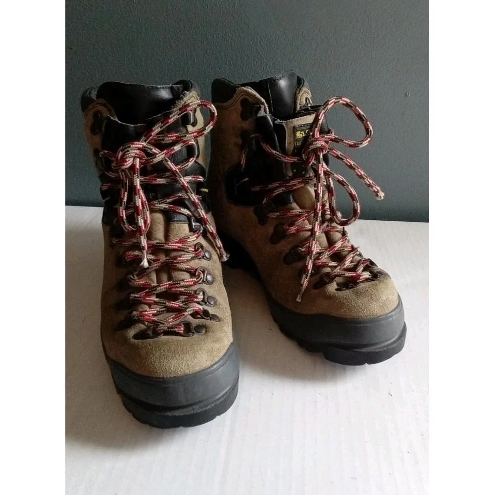 La Sportiva Suede Hiking Boots Vibram Sole Tan Brown‎ Mountain Trekking Mens